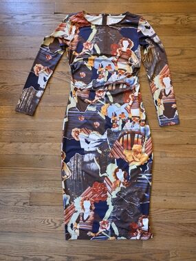 Wray NYC Fun Patterned Long-Sleeve Midi Dress - Multicolor